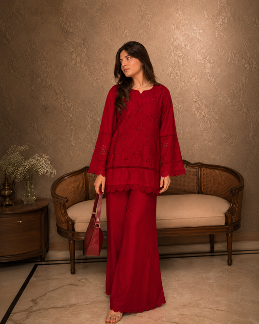 IRIS SCHIFFLI EMBROIDERED CO-ORD SET