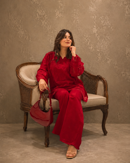 IRIS SCHIFFLI EMBROIDERED CO-ORD SET